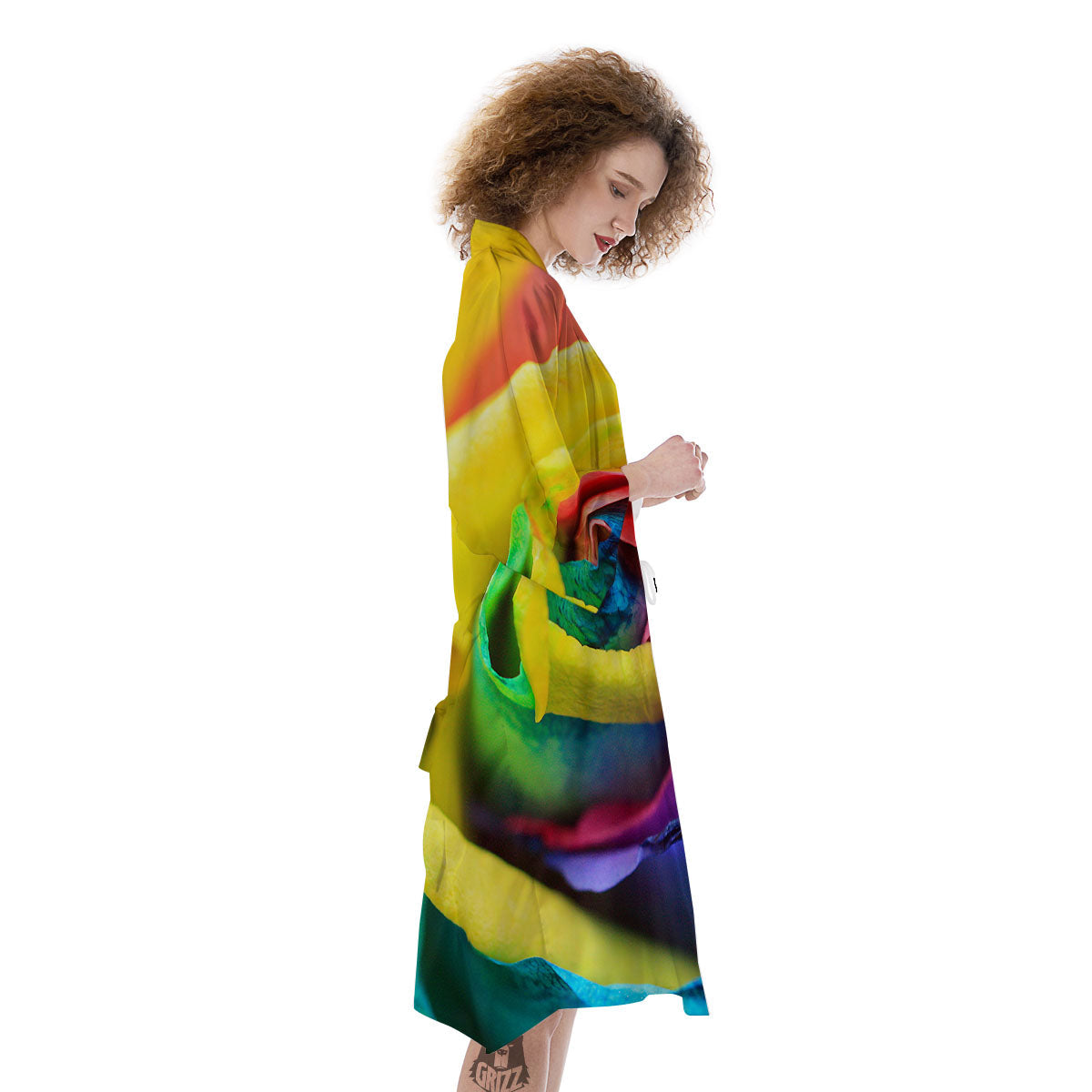 Rainbow Roses LGBT Pride Print Kimono-grizzshop