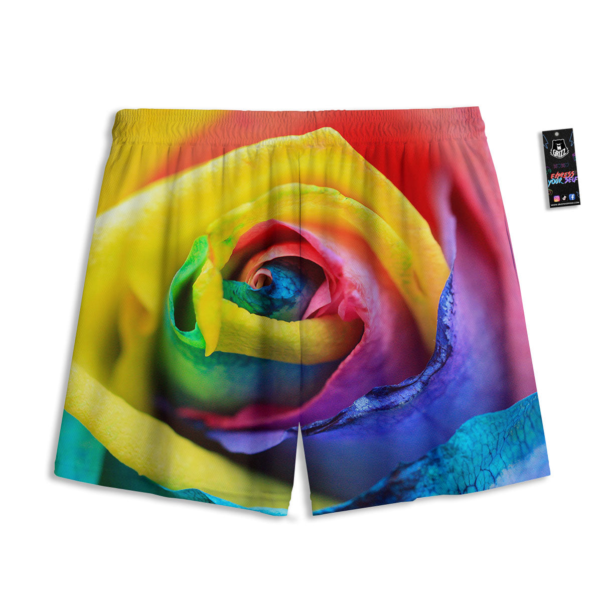 Rainbow Roses LGBT Pride Print Mesh Shorts