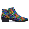 Rainbow Roses LGBT Pride Print Pattern Ankle Boots-grizzshop