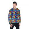 Rainbow Roses LGBT Pride Print Pattern Baseball Jacket-grizzshop