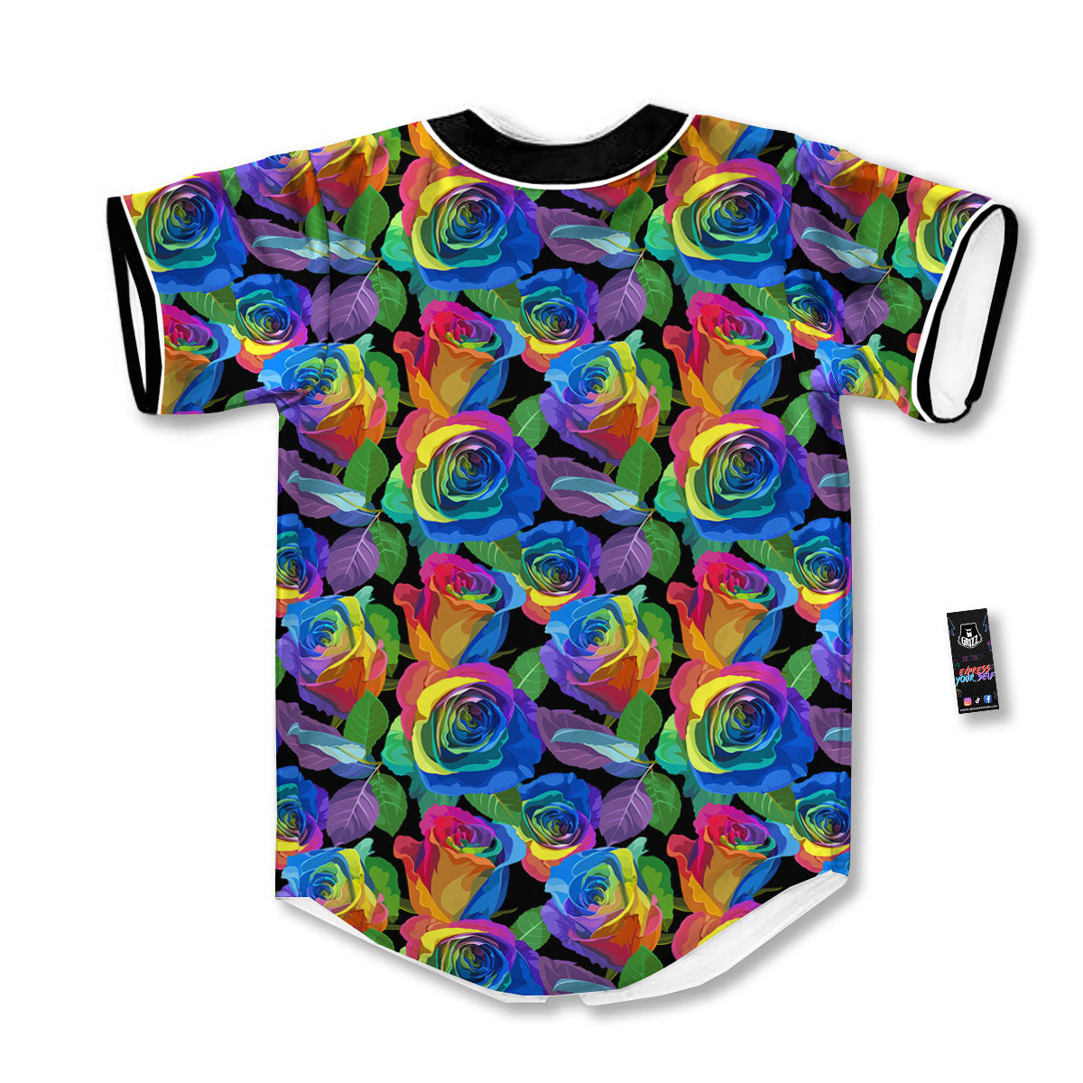 Rainbow Roses LGBT Pride Print Pattern Baseball Jersey-grizzshop