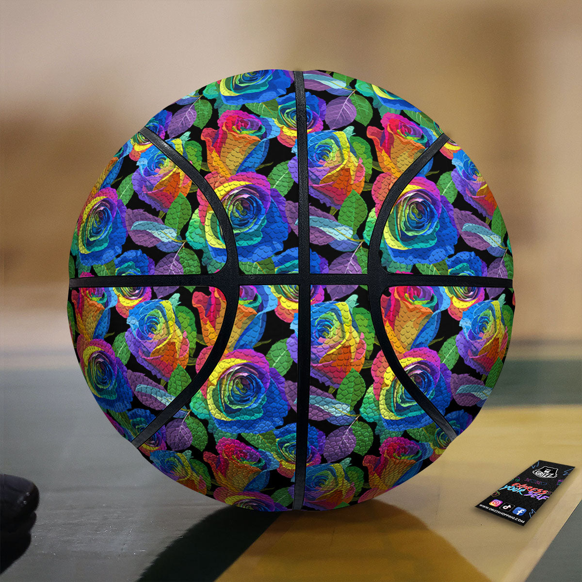 Rainbow Roses LGBT Pride Print Pattern Basketball-grizzshop