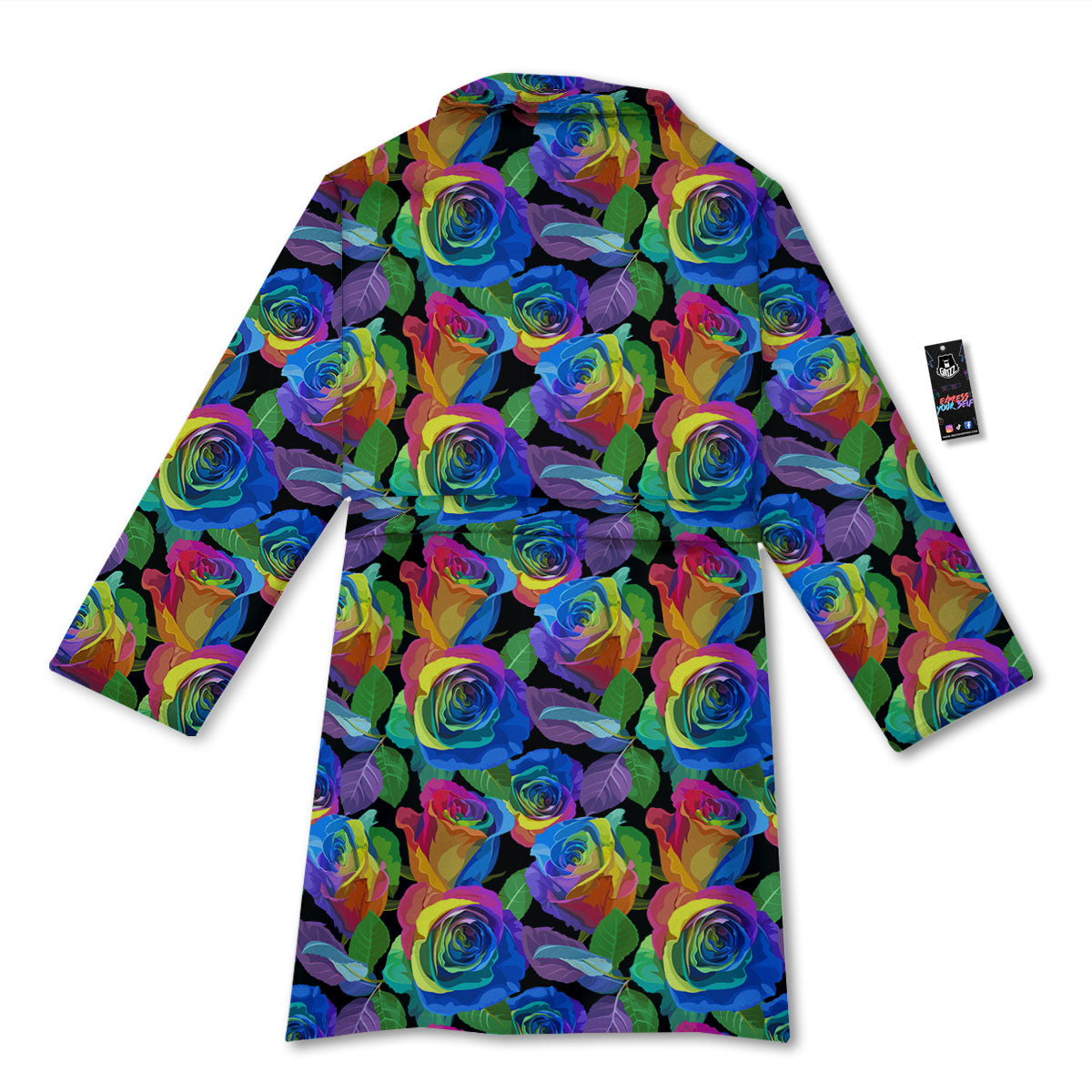 Rainbow Roses LGBT Pride Print Pattern Bathrobe-grizzshop