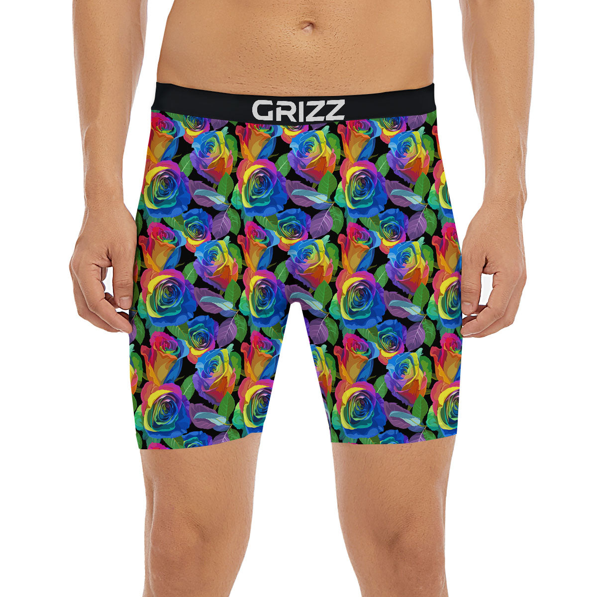 Rainbow Roses LGBT Pride Print Pattern Boxer Briefs-grizzshop