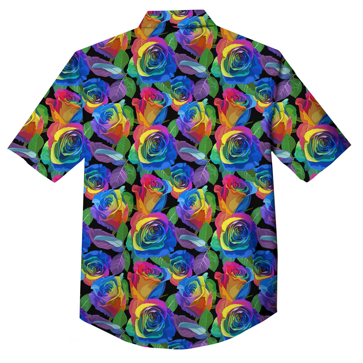 Rainbow Roses LGBT Pride Print Pattern Button Up Shirt-grizzshop