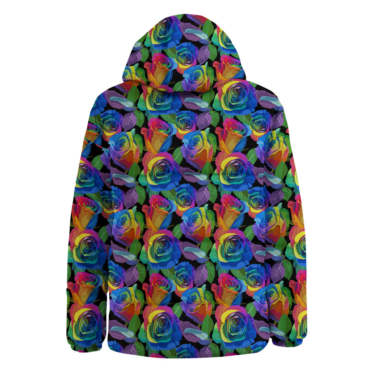 Rainbow Roses LGBT Pride Print Pattern Down Jacket-grizzshop