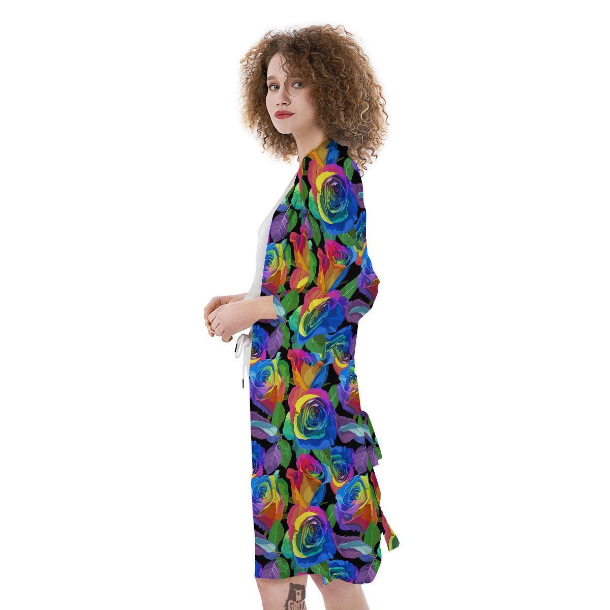 Rainbow Roses LGBT Pride Print Pattern Kimono-grizzshop