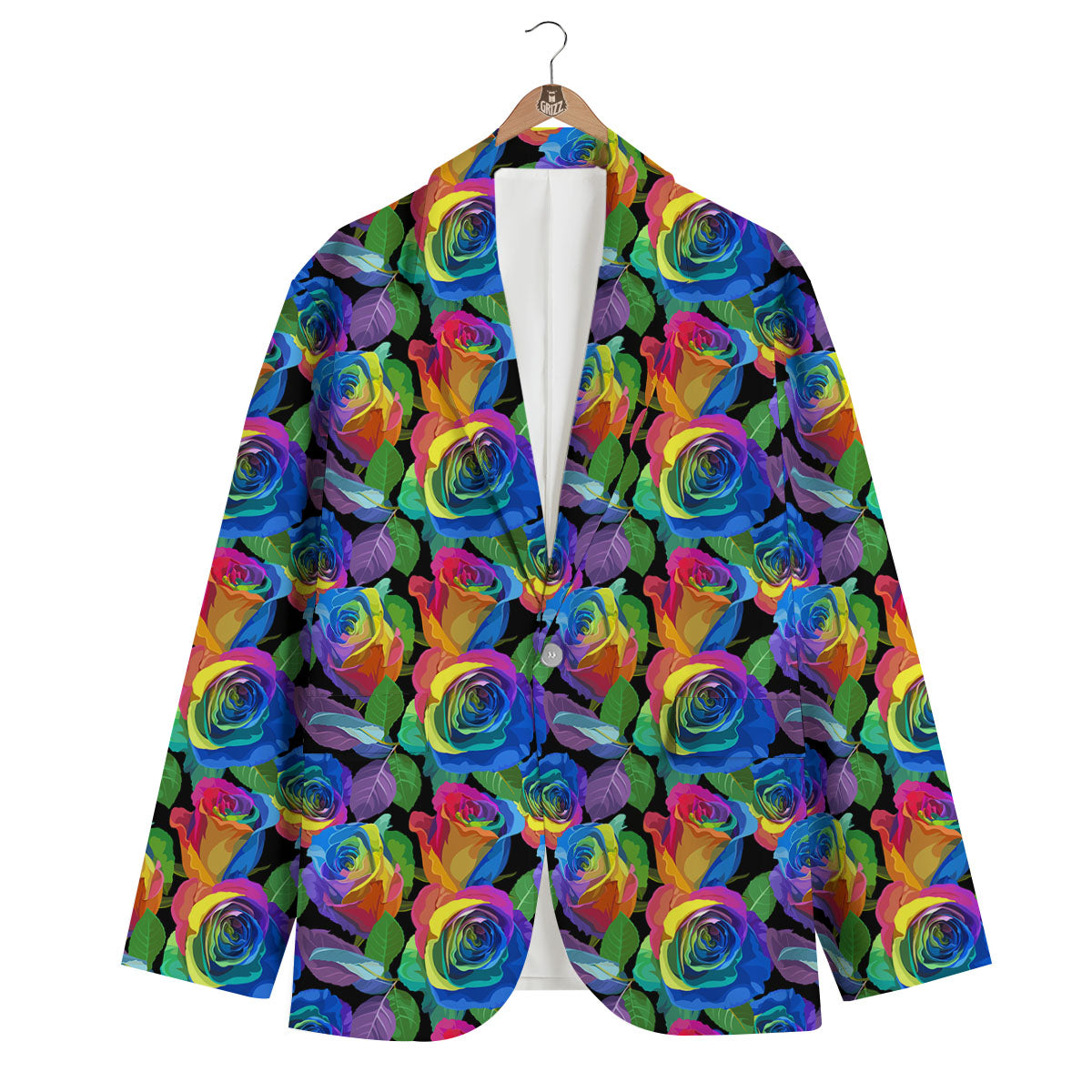 Rainbow Roses LGBT Pride Print Pattern Men's Blazer-grizzshop