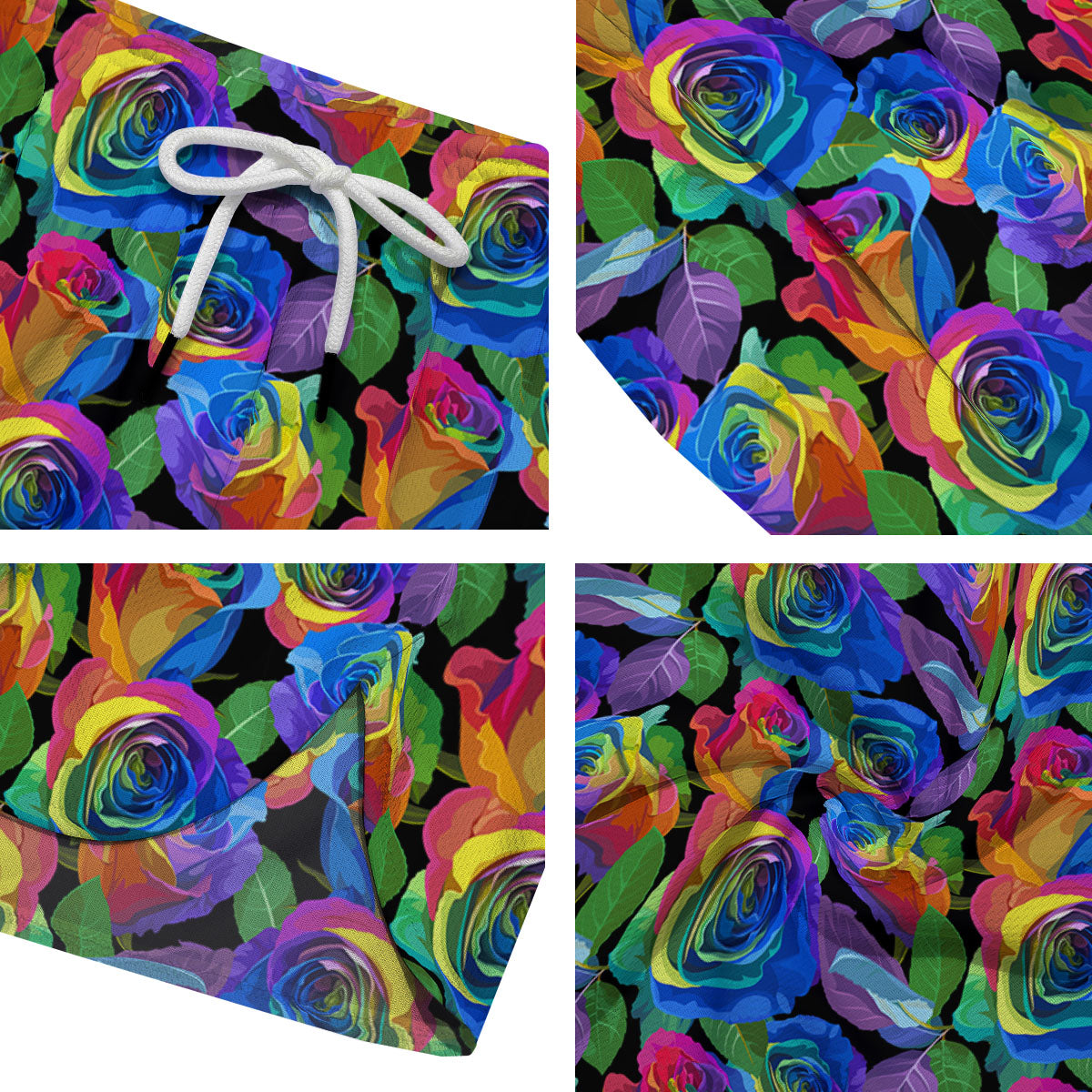 Rainbow Roses LGBT Pride Print Pattern Men's Running Shorts-grizzshop