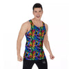 Rainbow Roses LGBT Pride Print Pattern Men's Tank Top-grizzshop