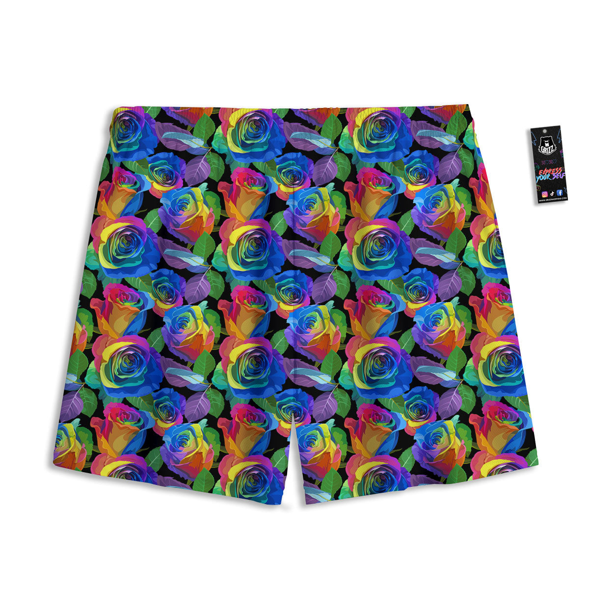 Rainbow Roses LGBT Pride Print Pattern Mesh Shorts