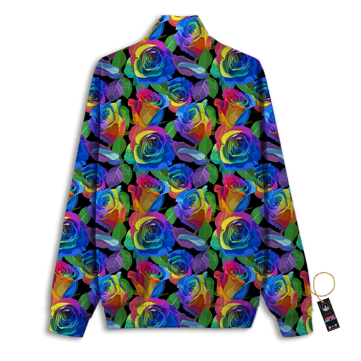 Rainbow Roses LGBT Pride Print Pattern Track Jacket-grizzshop