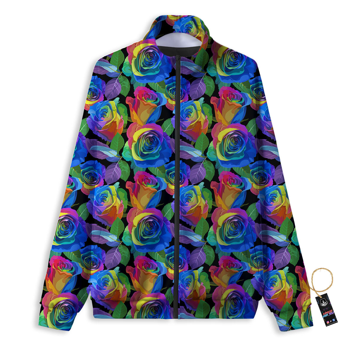 Rainbow Roses LGBT Pride Print Pattern Track Jacket-grizzshop