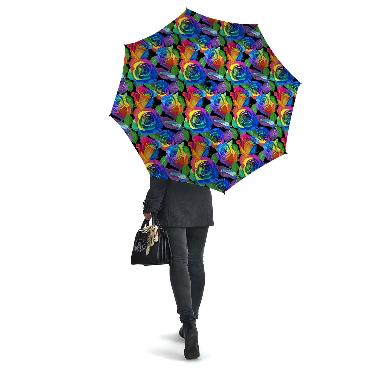 Rainbow Roses LGBT Pride Print Pattern Umbrella-grizzshop