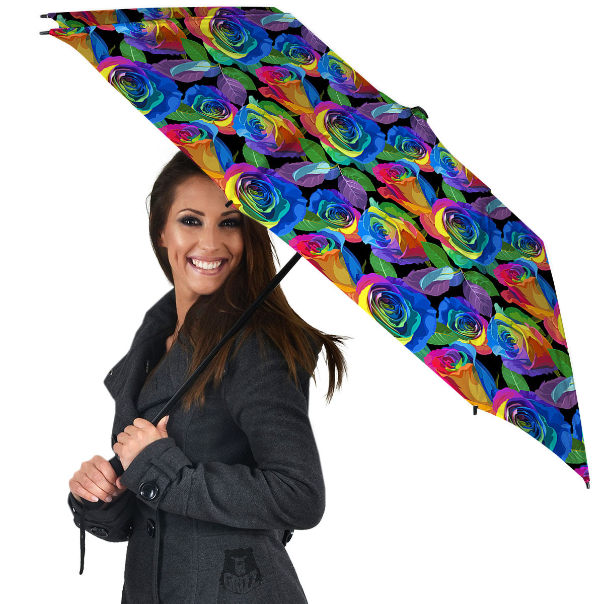 Rainbow Roses LGBT Pride Print Pattern Umbrella-grizzshop