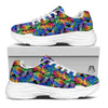 Rainbow Roses LGBT Pride Print Pattern White Chunky Shoes-grizzshop