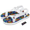 Rainbow Roses LGBT Pride Print Pattern White Open Toe Sandals-grizzshop