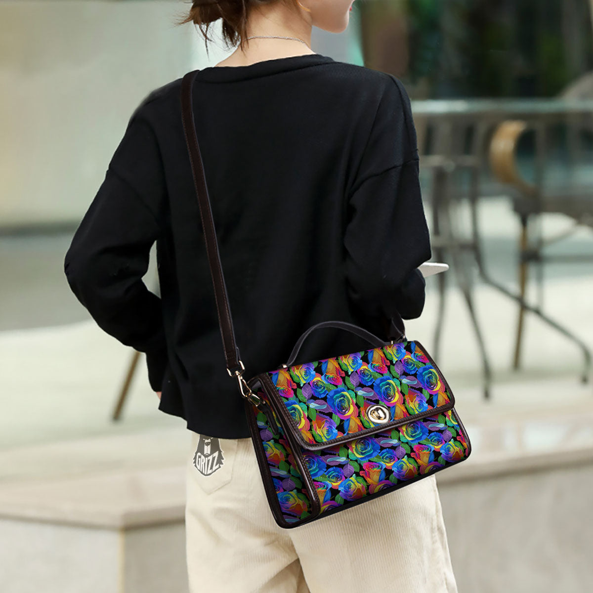 Rainbow Roses LGBT Pride Print Pattern Women's Satchel Bag-grizzshop
