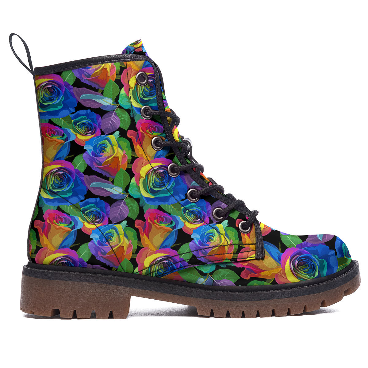 Rainbow Roses LGBT Pride Print Pattern Work Boots-grizzshop