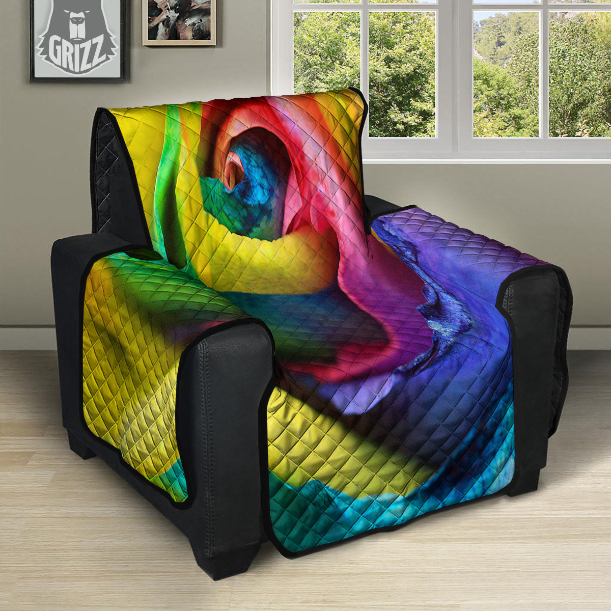 Rainbow Roses LGBT Pride Print Recliner Protector-grizzshop