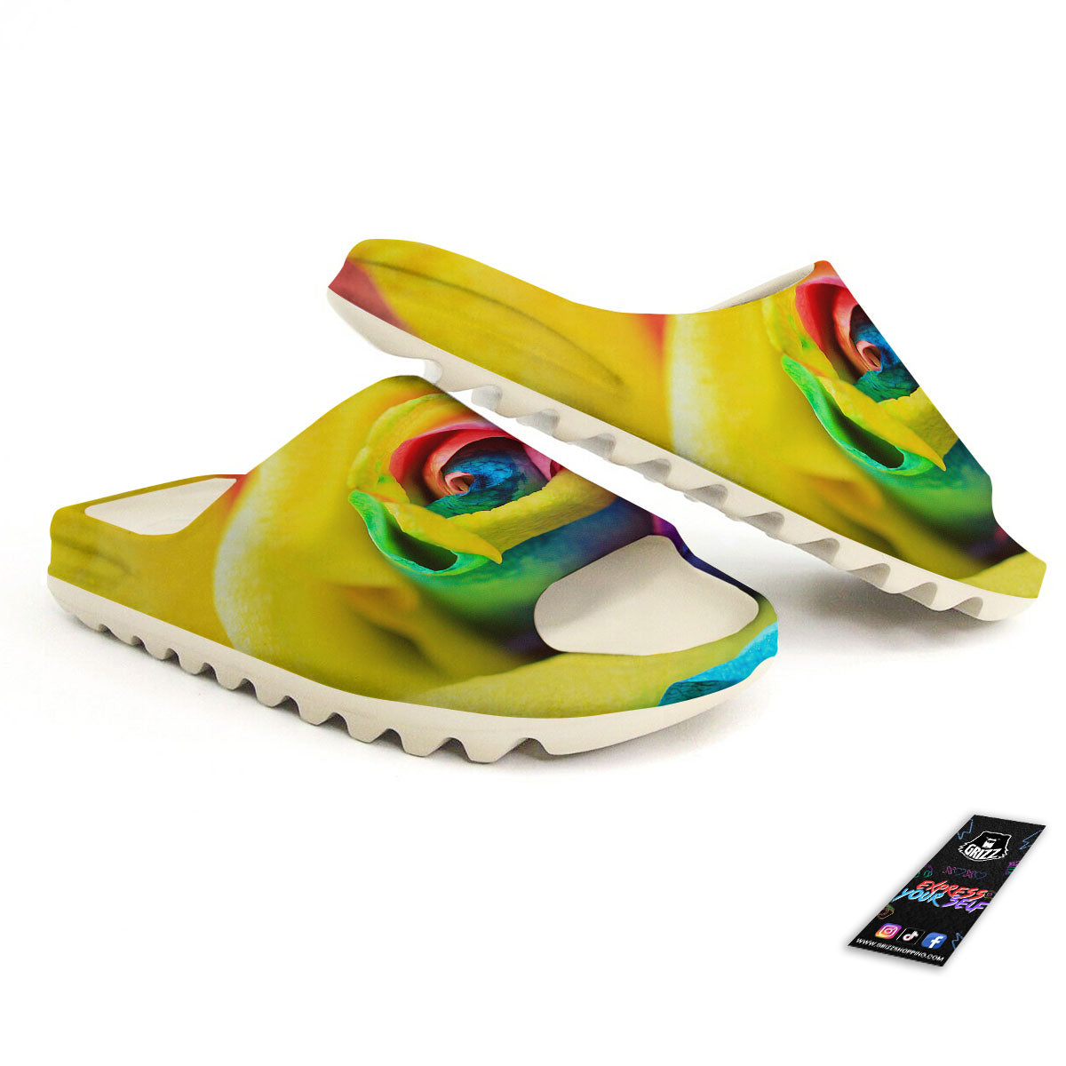 Rainbow Roses LGBT Pride Print Sandals-grizzshop