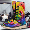 Rainbow Roses LGBT Pride Print Snow Boots-grizzshop