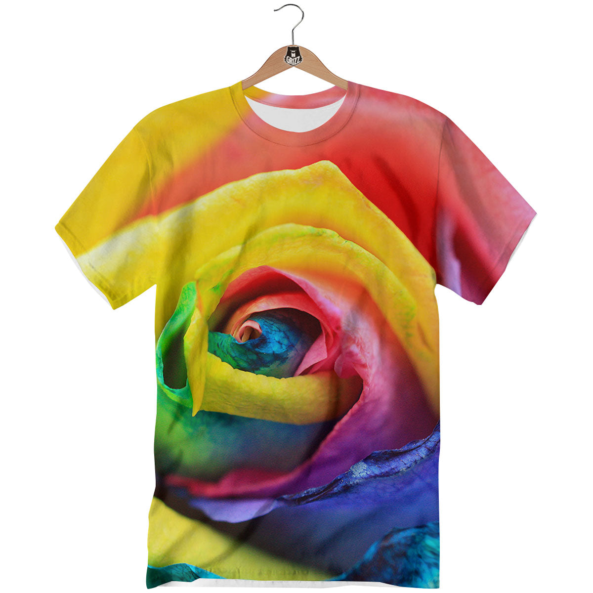 Rainbow Roses LGBT Pride Print T-Shirt-grizzshop
