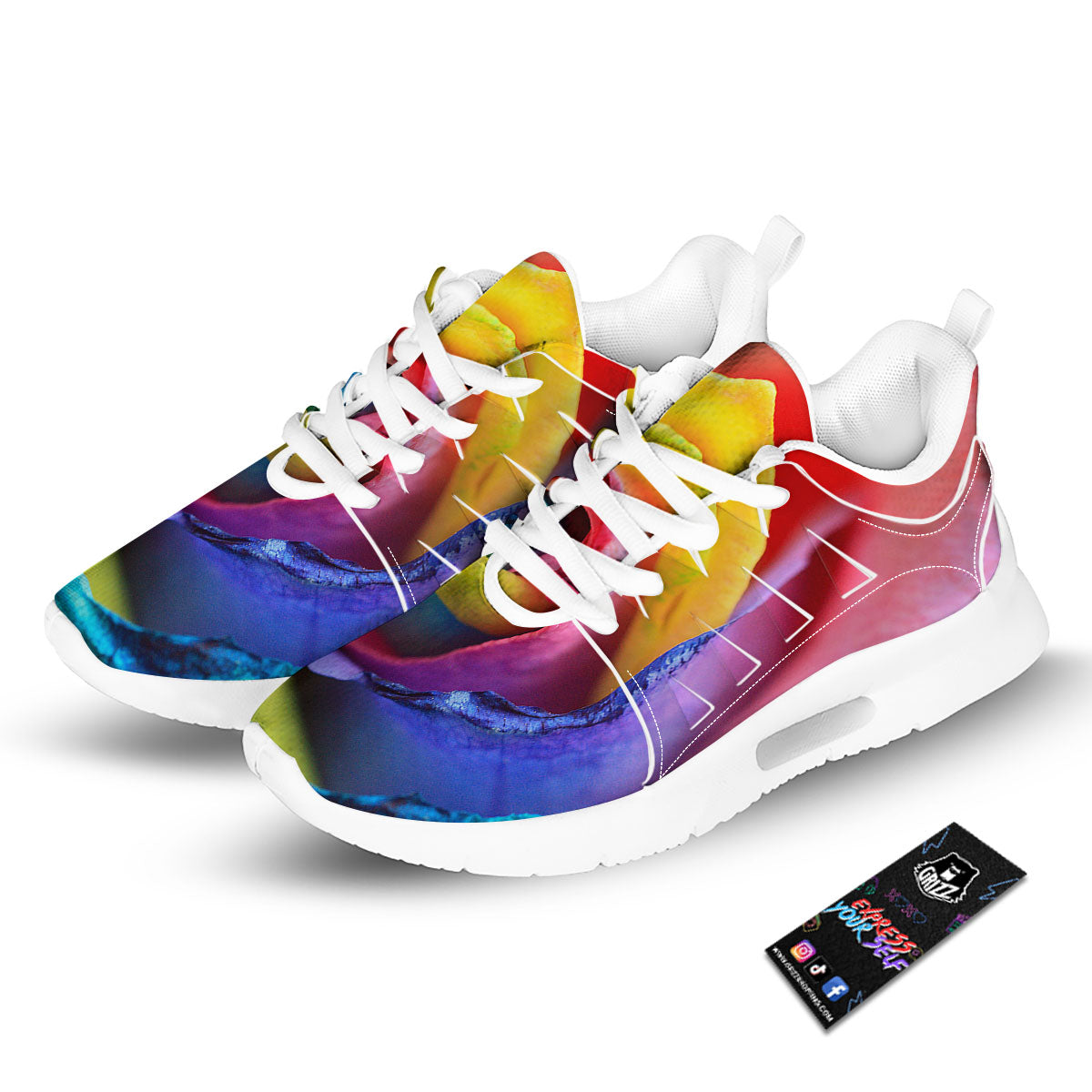 Rainbow Roses LGBT Pride Print Tennis Shoes-grizzshop