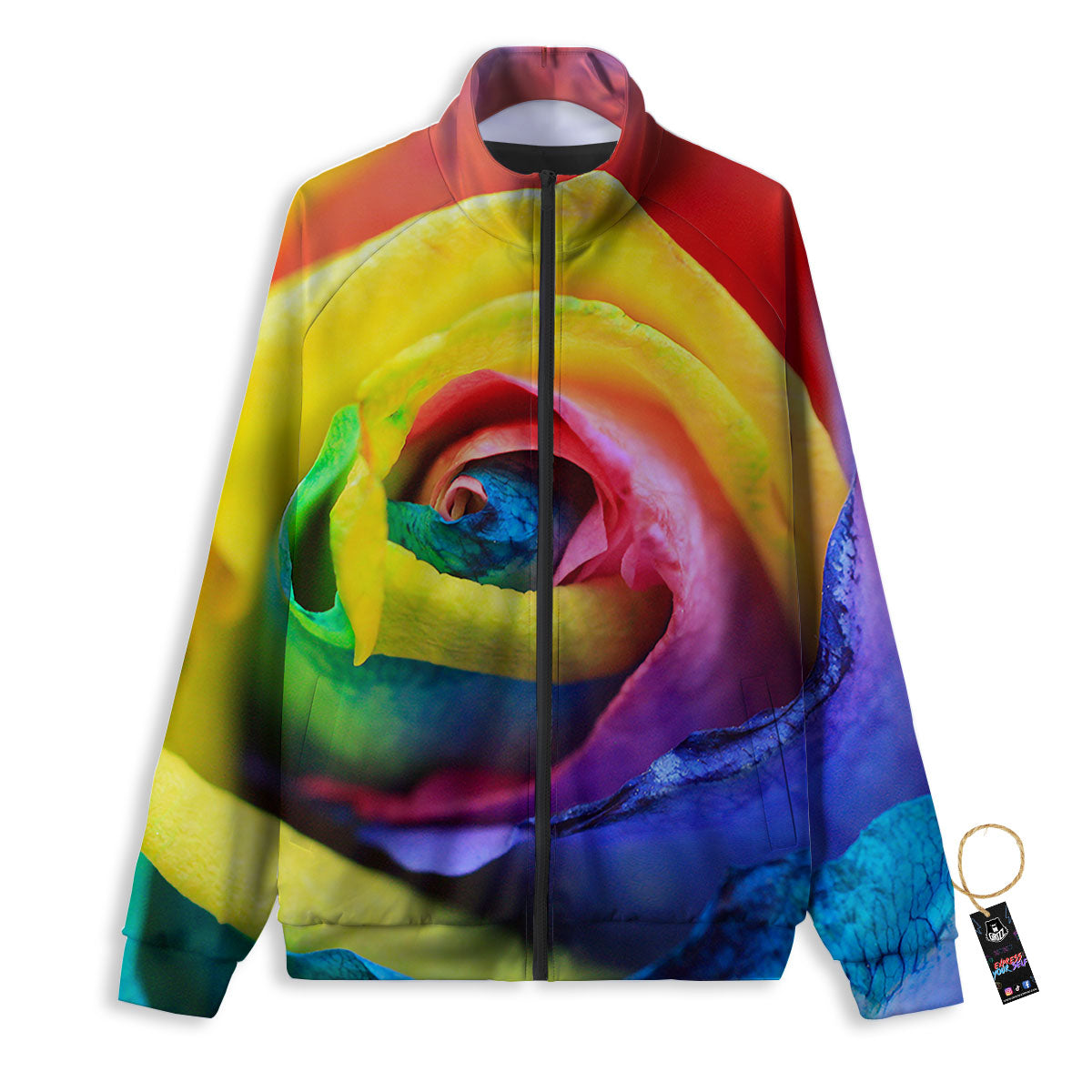 Rainbow Roses LGBT Pride Print Track Jacket-grizzshop