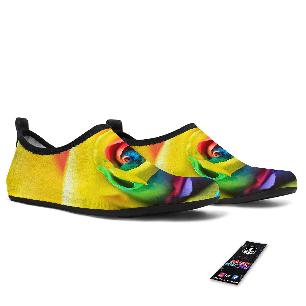 Rainbow Roses LGBT Pride Print Water Shoes-grizzshop