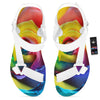 Rainbow Roses LGBT Pride Print White Open Toe Sandals-grizzshop