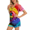 Rainbow Roses LGBT Pride Print Women Silk Pajamas-grizzshop