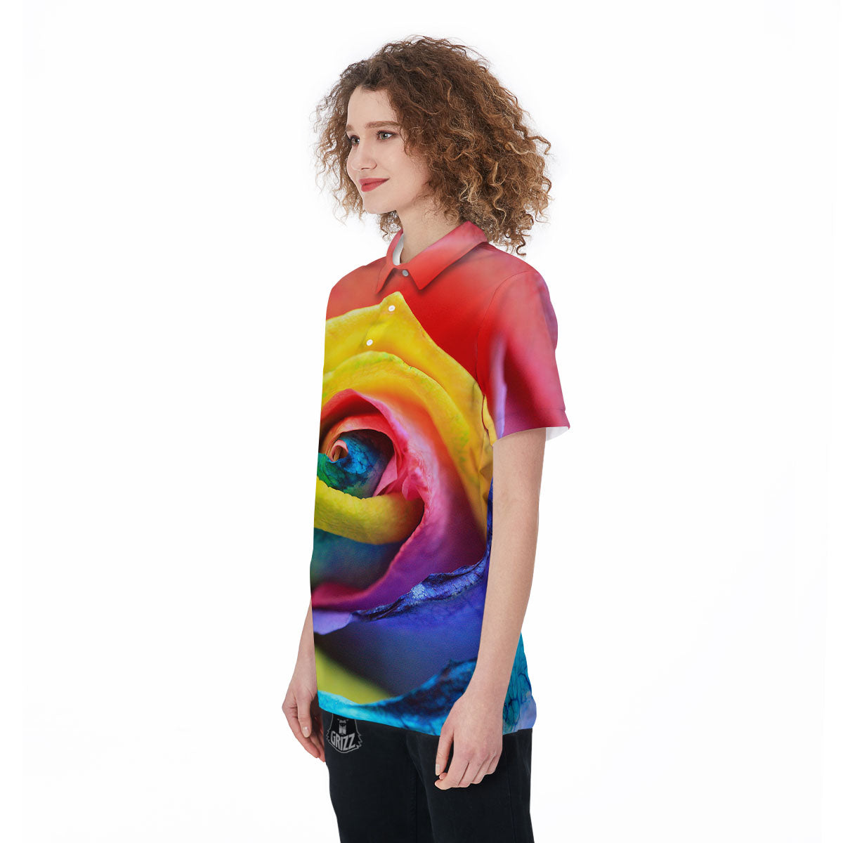 Rainbow Roses LGBT Pride Print Women's Golf Shirts-grizzshop