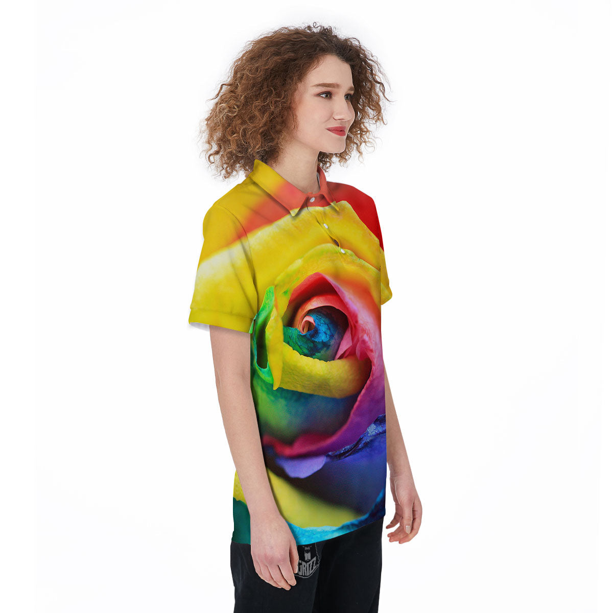 Rainbow Roses LGBT Pride Print Women's Golf Shirts-grizzshop