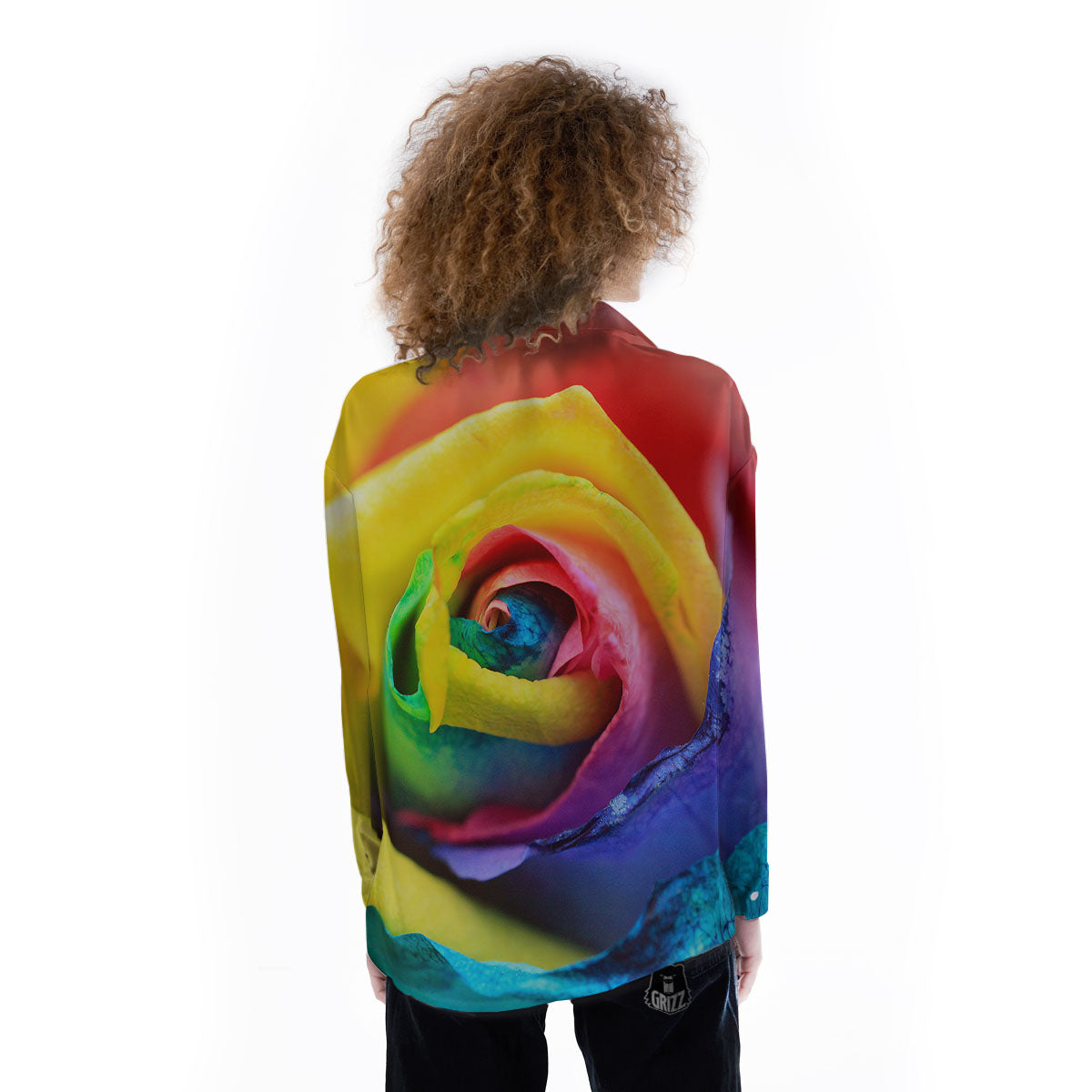 Rainbow Roses LGBT Pride Print Women's Long Sleeve Shirts-grizzshop