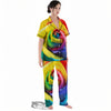 Rainbow Roses LGBT Pride Print Women's Pajamas Set-grizzshop