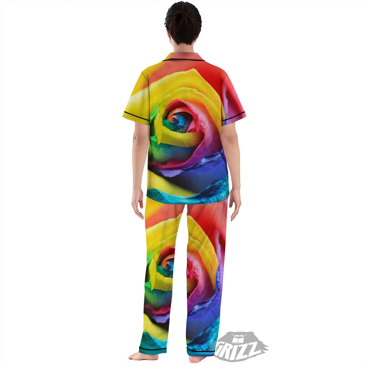 Rainbow Roses LGBT Pride Print Women's Pajamas Set-grizzshop