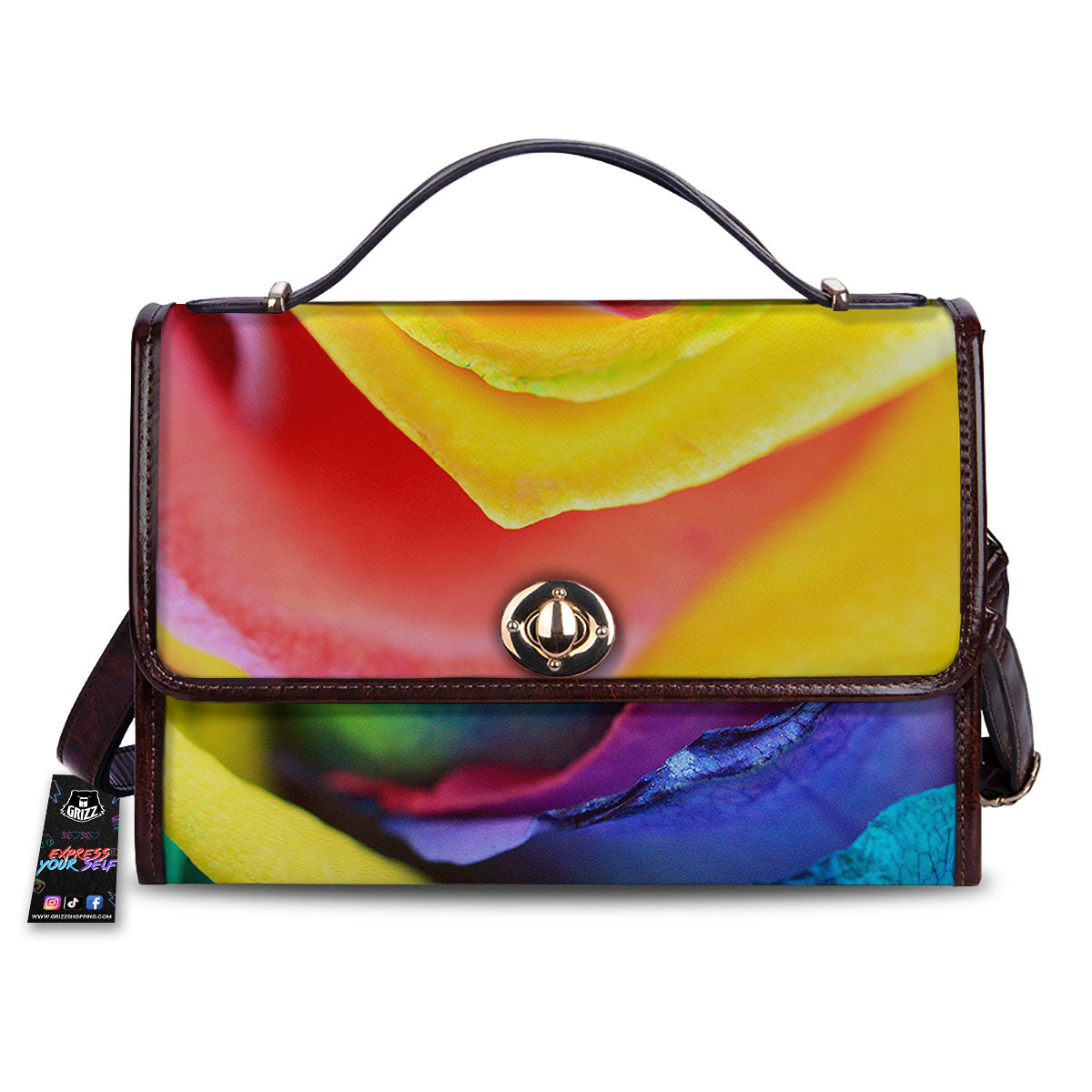 Rainbow Roses LGBT Pride Print Women's Satchel Bag-grizzshop
