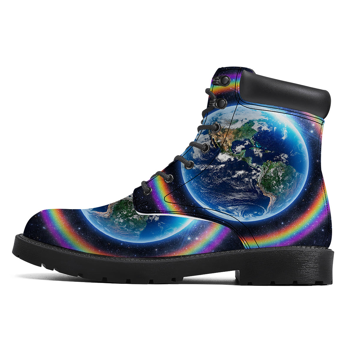 Rainbow The Earth Print Boots-grizzshop