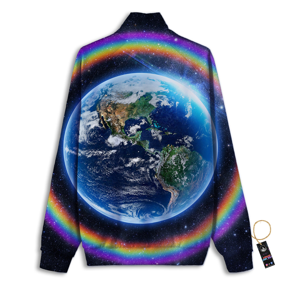 Rainbow The Earth Print Track Jacket-grizzshop