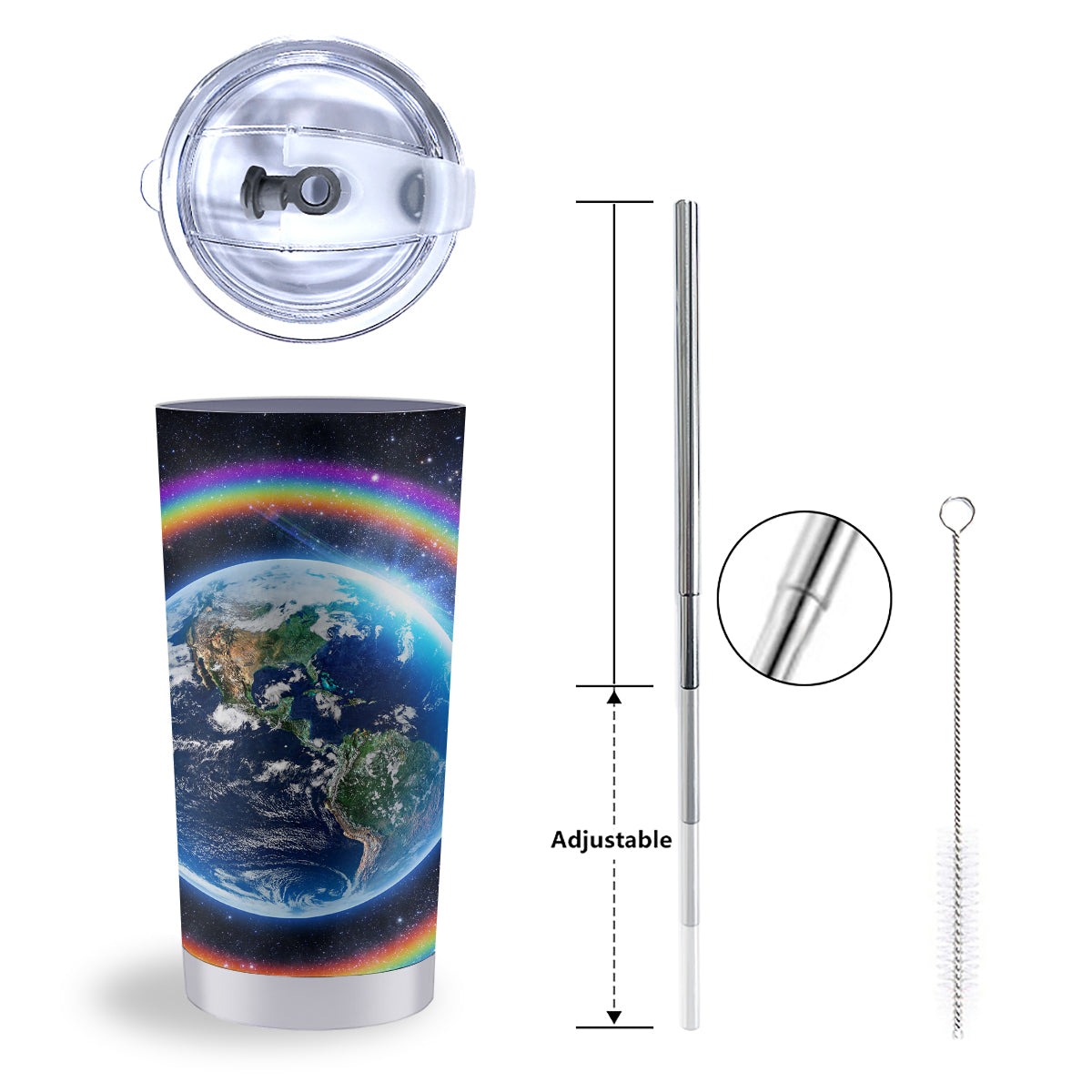 Rainbow The Earth Print Tumbler-grizzshop