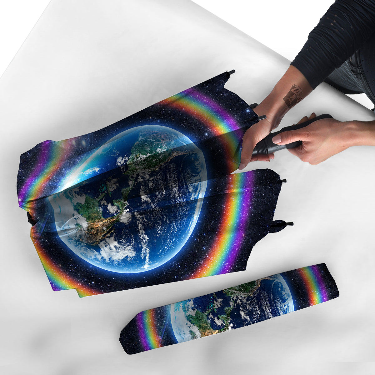 Rainbow The Earth Print Umbrella-grizzshop