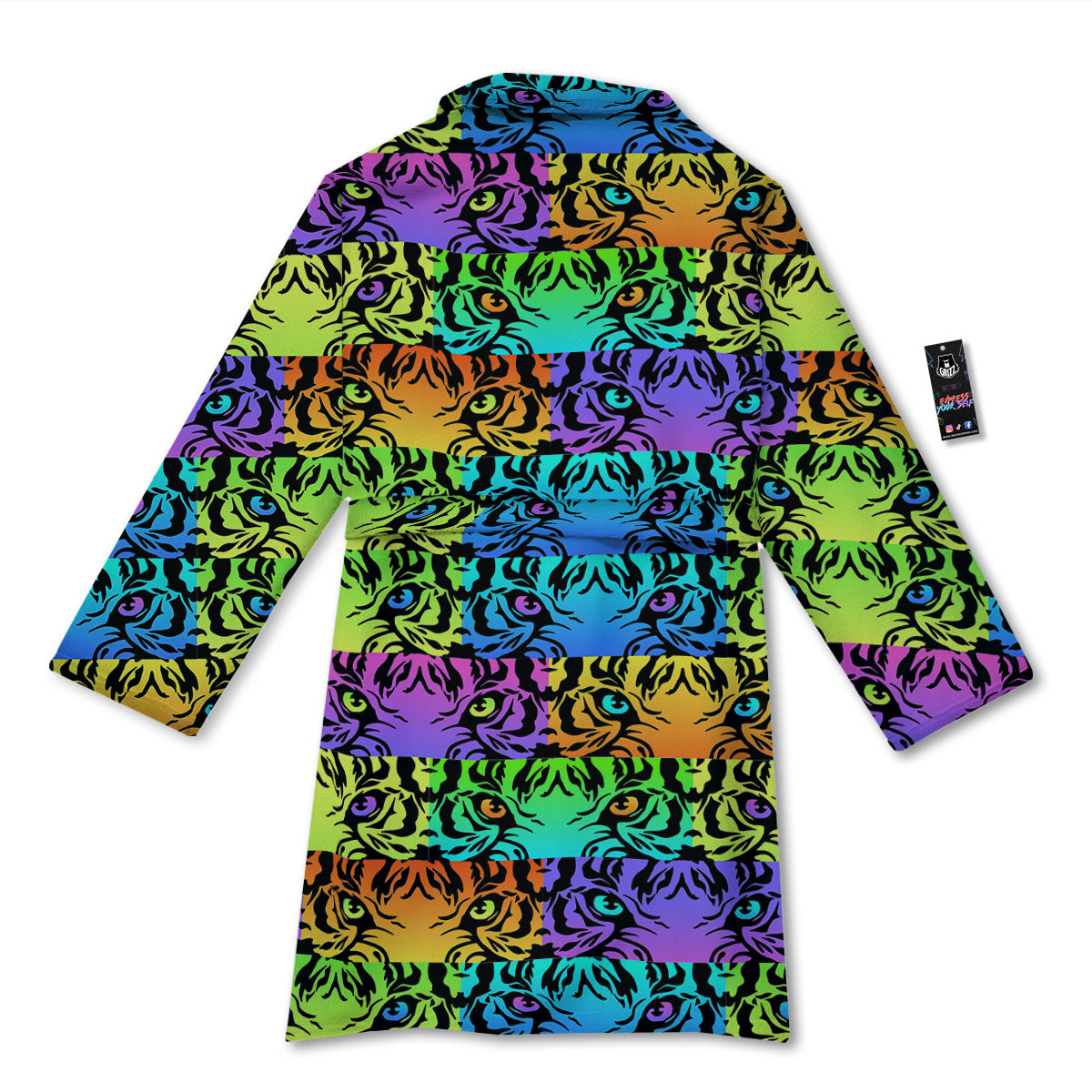 Rainbow Tiger Eyes Print Pattern Bathrobe-grizzshop