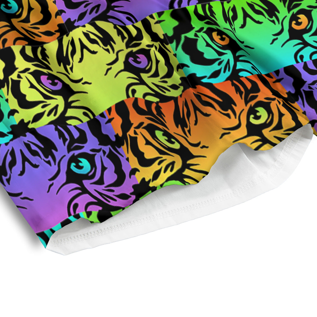 Rainbow Tiger Eyes Print Pattern Men's Athletic Shorts