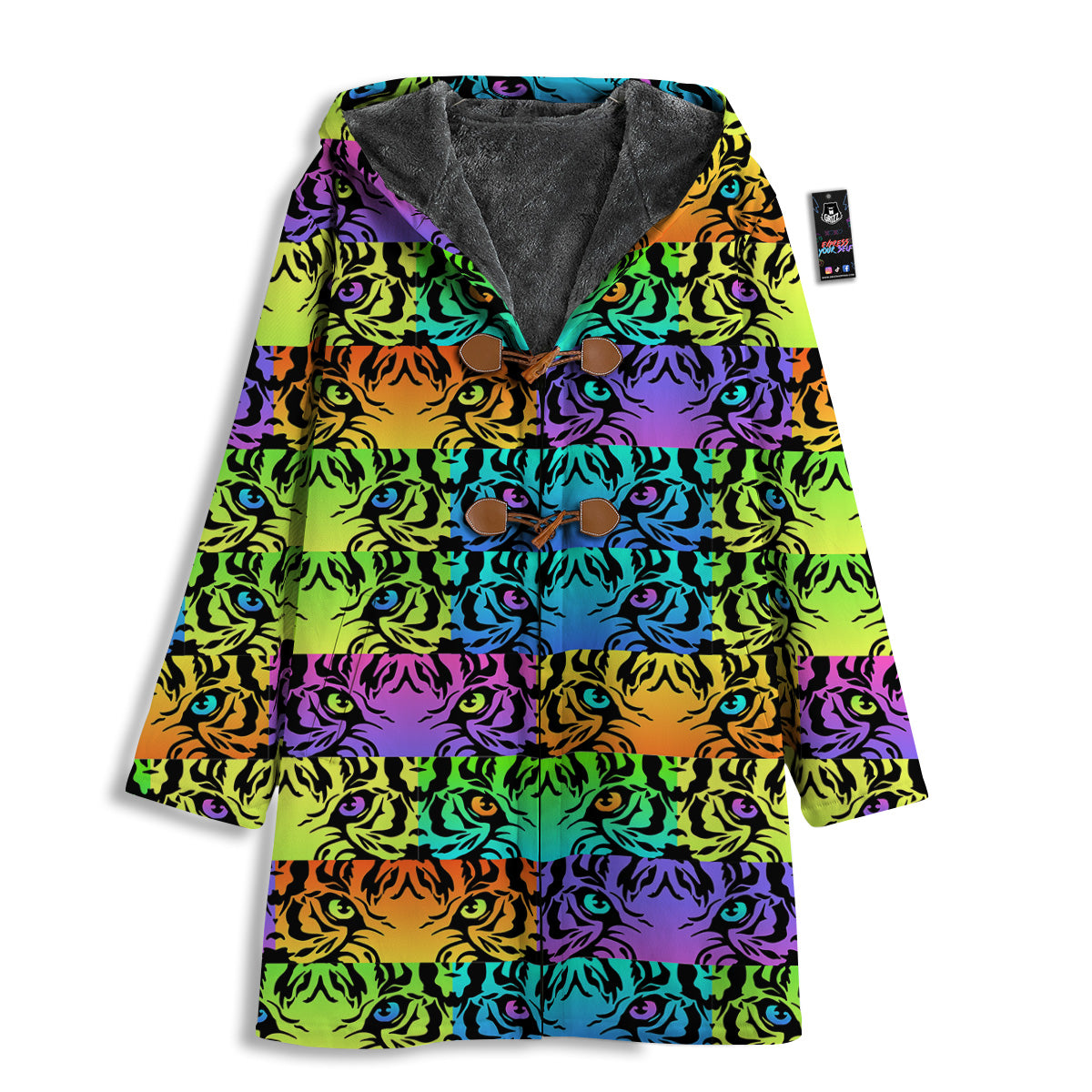 Rainbow Tiger Eyes Print Pattern Men's Windbreaker Jacket-grizzshop
