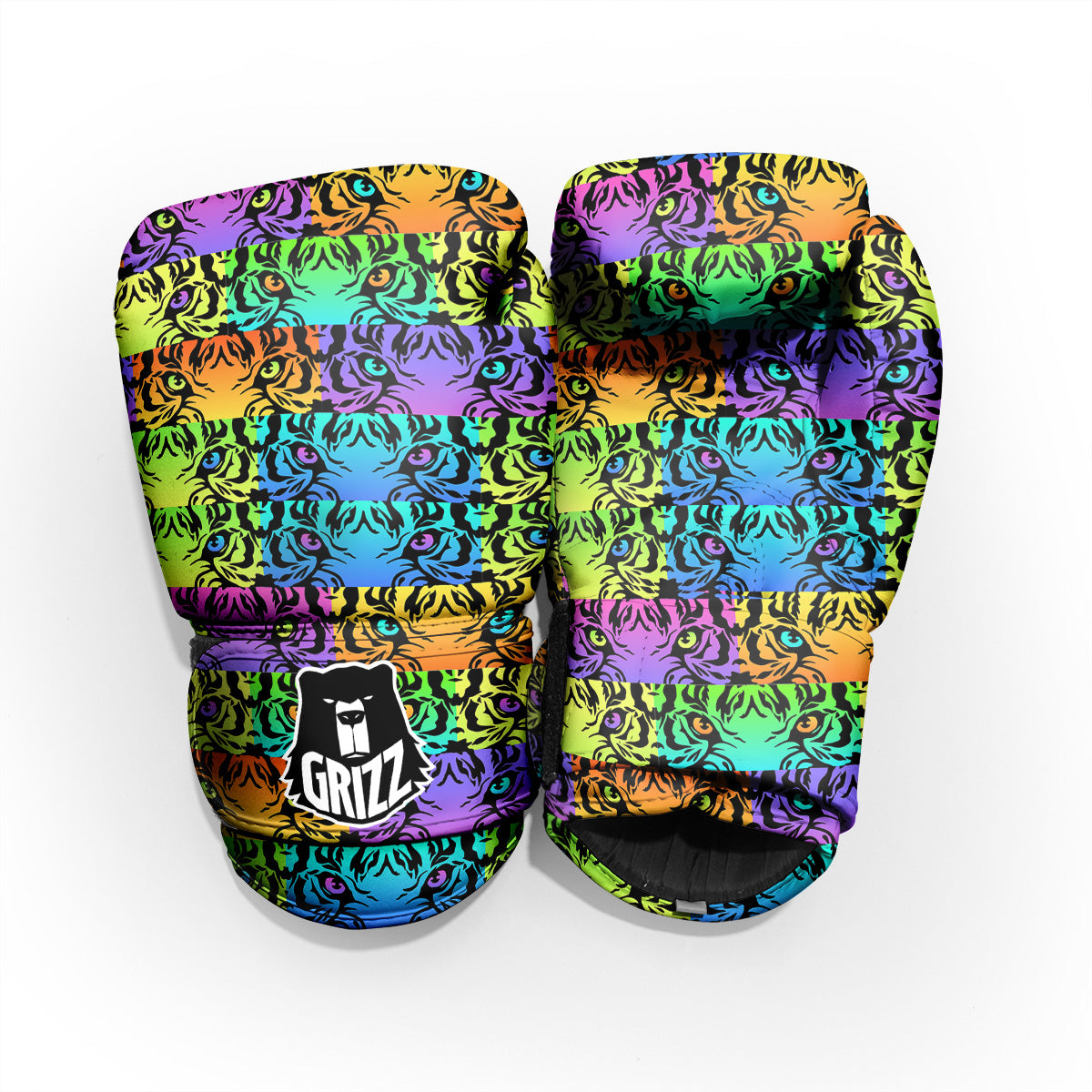 Rainbow Tiger Eyes Print Pattern Pro Boxing Glove