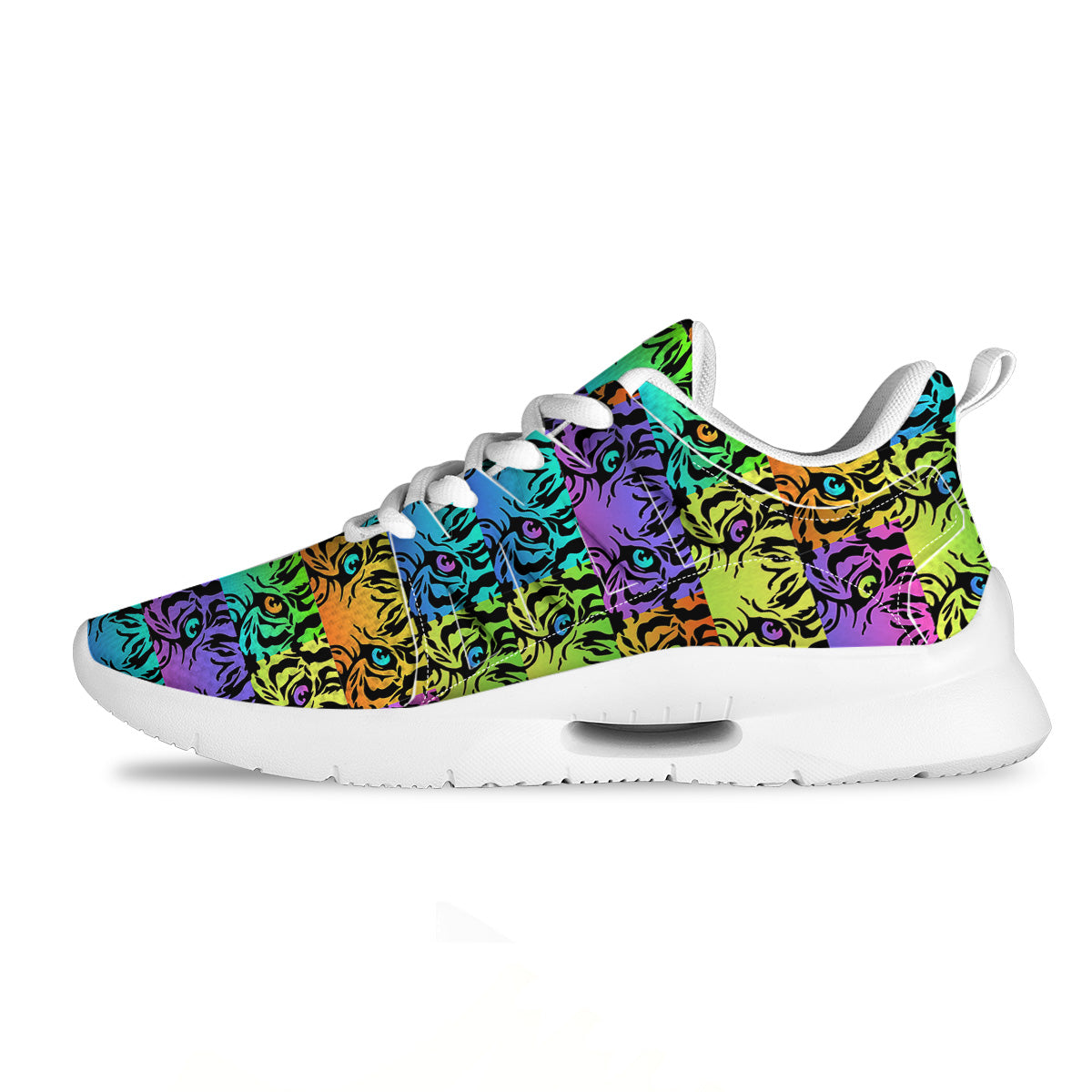 Rainbow Tiger Eyes Print Pattern Tennis Shoes-grizzshop
