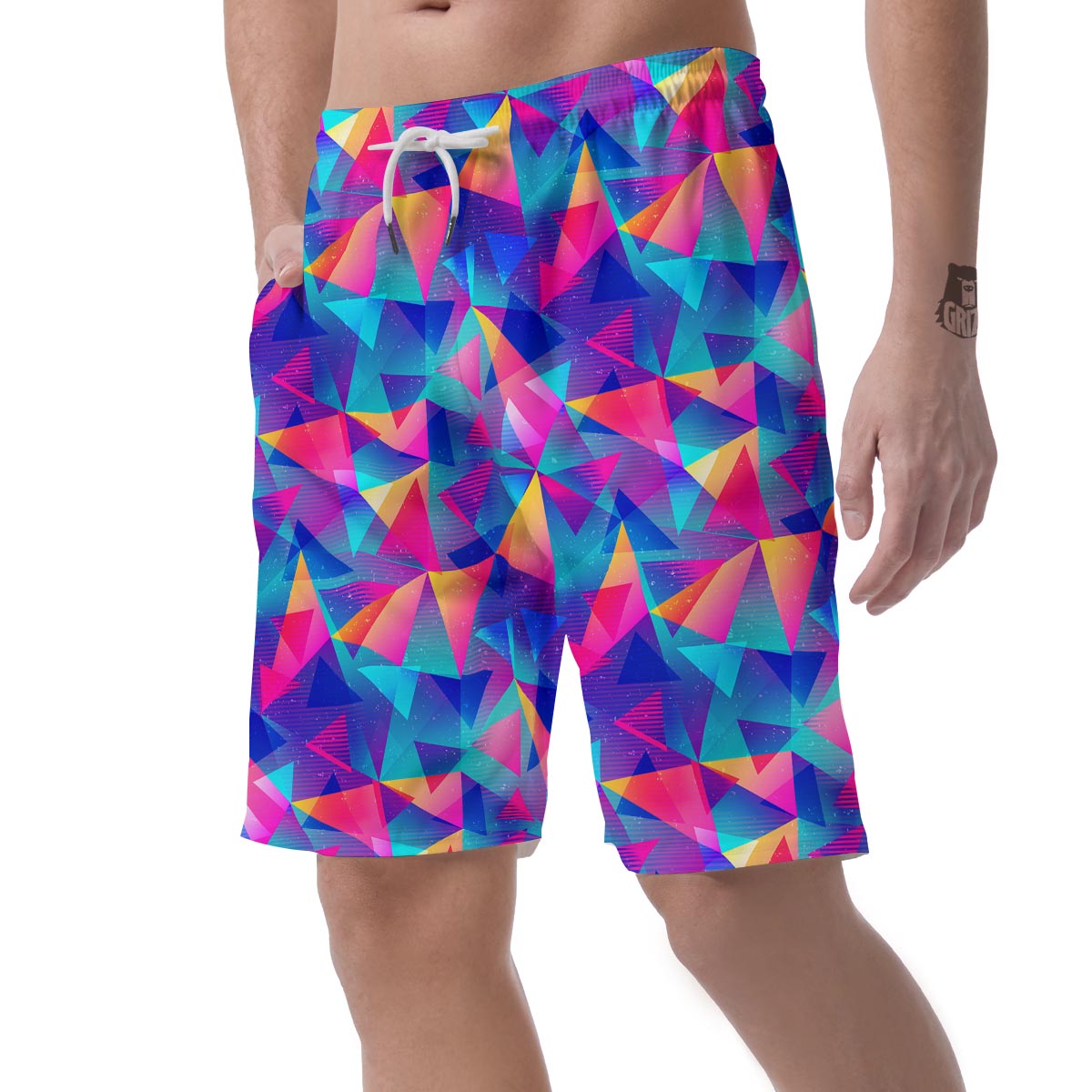 Rainbow Triangle Geometric Men's Shorts-grizzshop