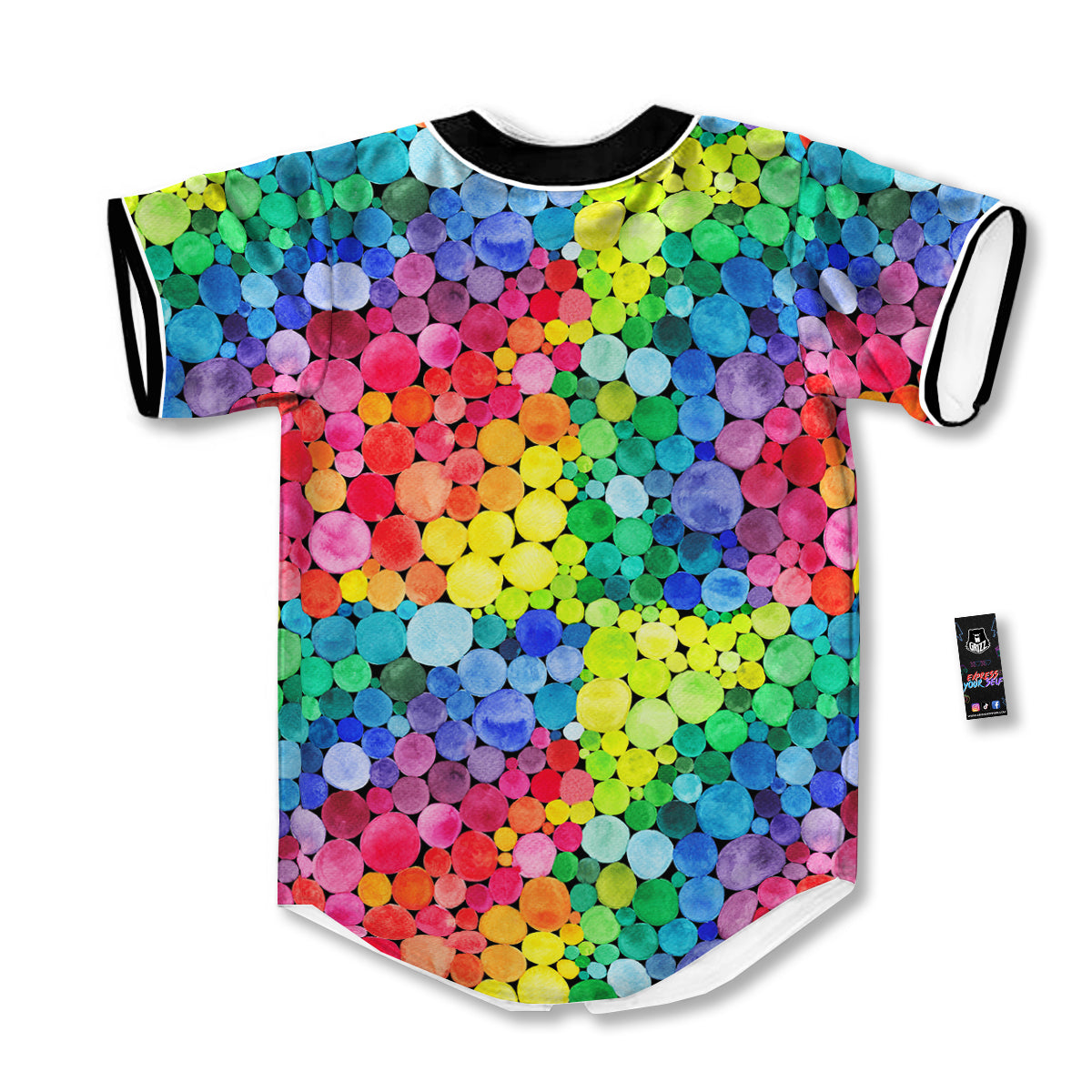 Rainbow Watercolor Print Pattern Baseball Jersey-grizzshop
