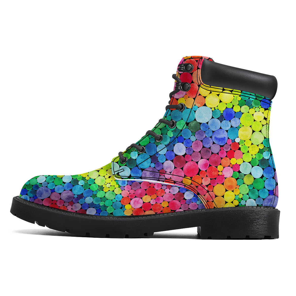 Rainbow Watercolor Print Pattern Boots-grizzshop